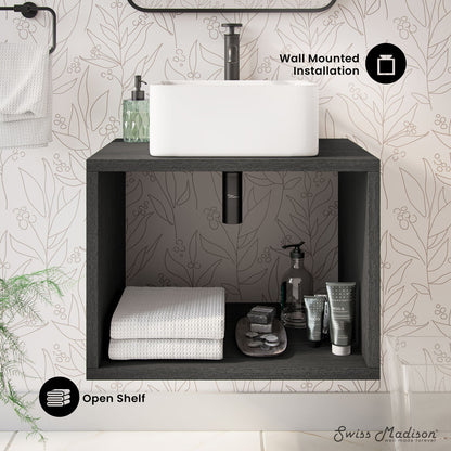 Concorde 24'' Wall-Hung Vanity In Black