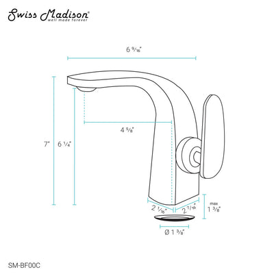 Chateau Single Hole, Single-Handle, Bathroom Faucet in Chrome