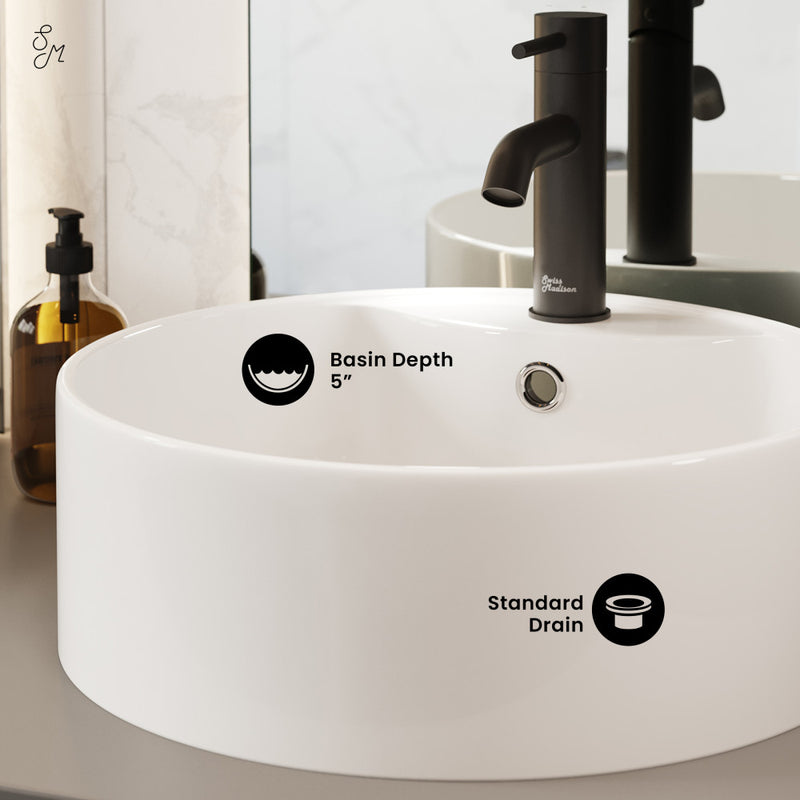 Monaco Round Vessel Sink with Faucet Mount