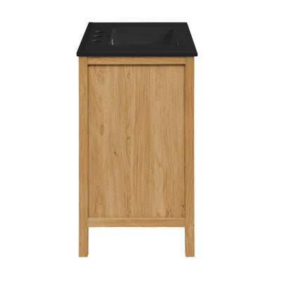 Chateau 36" Freestanding Bathroom Vanity in Golden Oak with Black 3-Hole Widespread Sink Top
