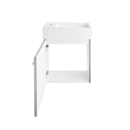 Colmer 18 Single, Brushed Gray, One Cabinet, Bathroom Vanity