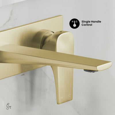 Monaco Single-Handle, Wall-Mount, Bathroom Faucet in Brushed Gold