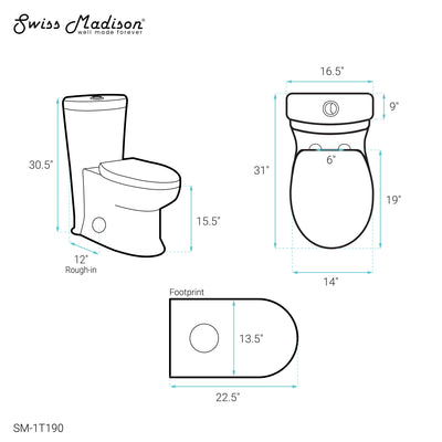 Santorini One-Piece Elongated Toilet Dual-Flush 1.1/1.6 gpf