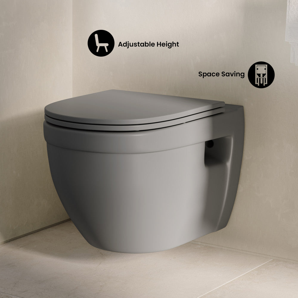 Ivy Wall-Hung Toilet Bowl Only in Matte Gray