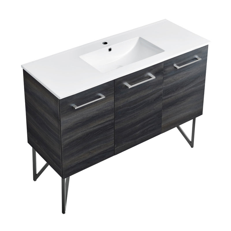 Annecy 48 Single, Black Walnut, Two Doors, One Drawer, Bathroom Vanity