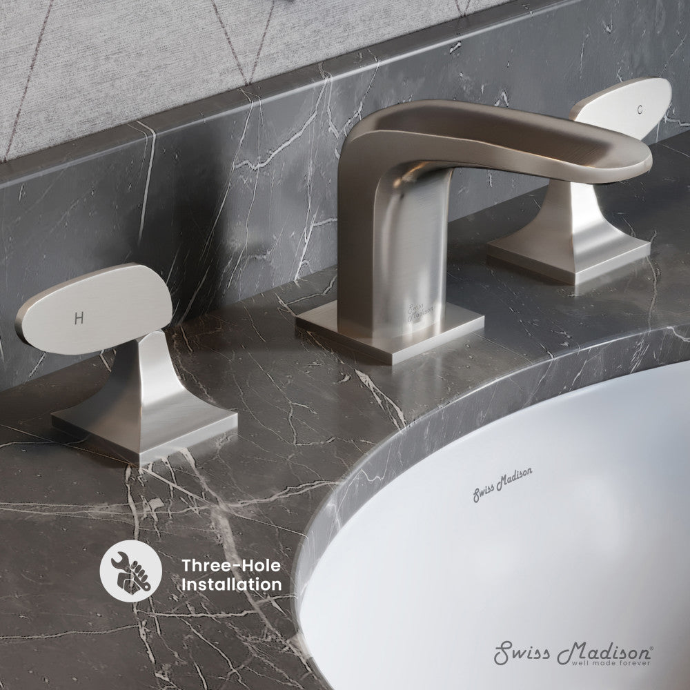 Chateau 8 in. Widespread, 2-Handle, Bathroom Faucet in Brushed Nickel