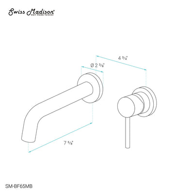 Ivy Single-Handle Wall Mount Bathroom Faucet in Matte Black