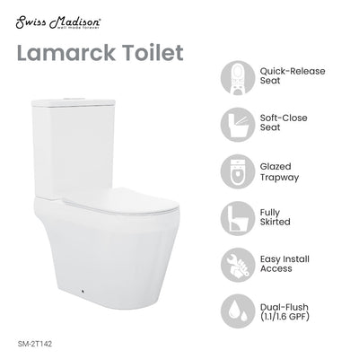 Lamarck Two-Piece Elongated Toilet Dual-Flush 1.1/1.6 gpf