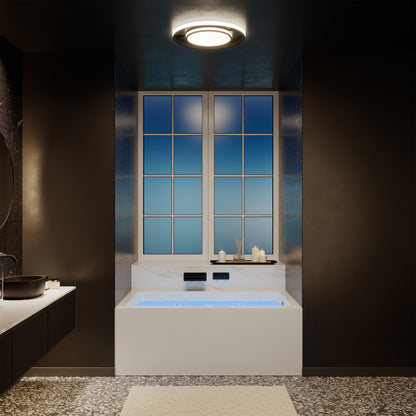 Rectangular alcove whirlpool bathtub 60x36 inch with right-hand drain and apron front.
