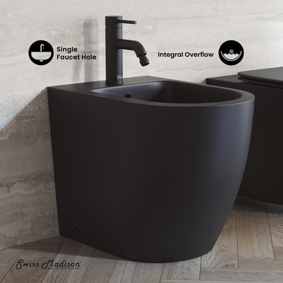 St. Tropez Floor Mount Classic Bidet in Matte Black