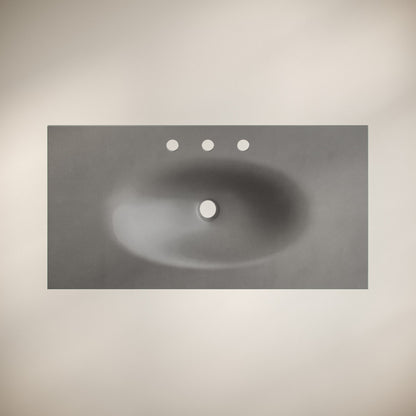 36" 3-Hole Widespread Concrete Vanity Sink Top in Matte Dark Gray