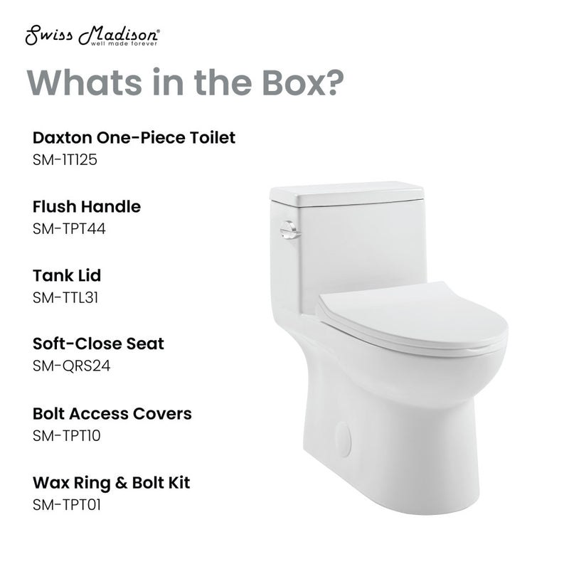 Daxton One-Piece Elongated Left Side Flush Toilet 1.28 gpf