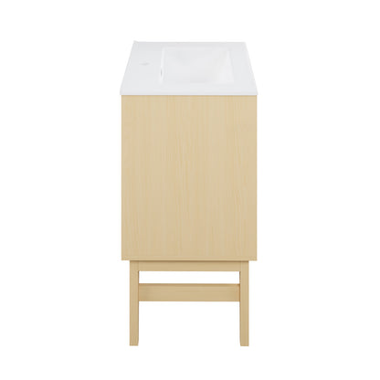 Bosse 24" Freestanding Bathroom Vanity in Natural Oak with Sink Top