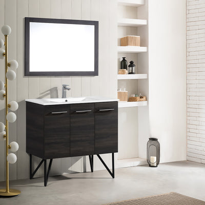 Annecy 36" Bathroom Vanity in Black Walnut - Cabinet Only