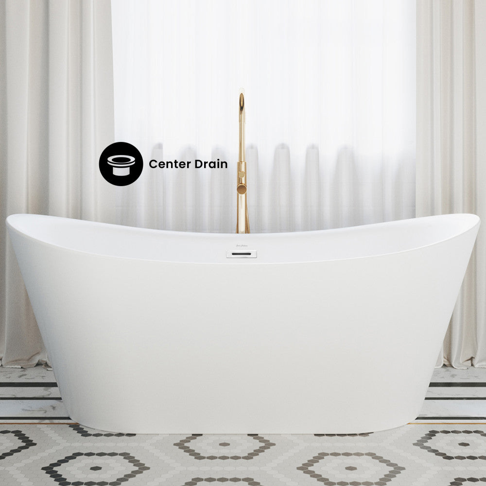 Ivy 67" Double Slipper Freestanding Bathtub