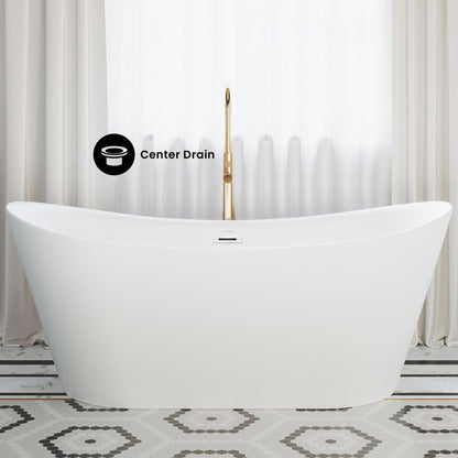 Ivy 67" Double Slipper Freestanding Bathtub