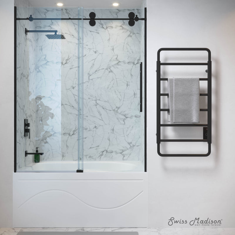 Ivy 8-Bar Electric Towel Warmer in Matte Black