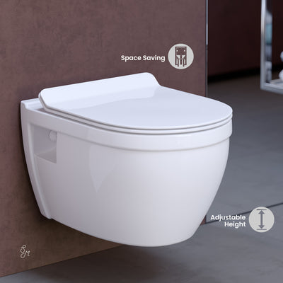 Swiss Madison Well Made Forever SM-WK450-01C - Ivy Wall Hung Elongated Toilet Bundle, Glossy White