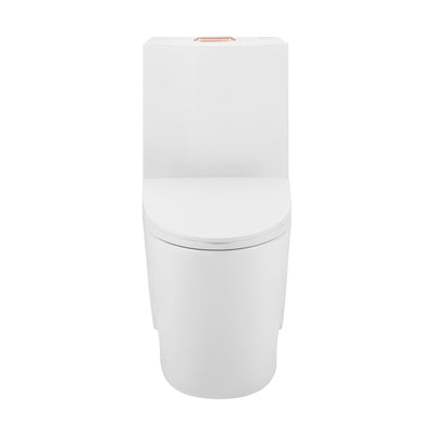 St. Tropez One Piece Elongated Toilet Dual Vortex™ Flush, Rose Gold Hardware