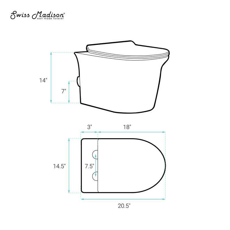 Cascade Wall-Hung Elongated Toilet Bowl