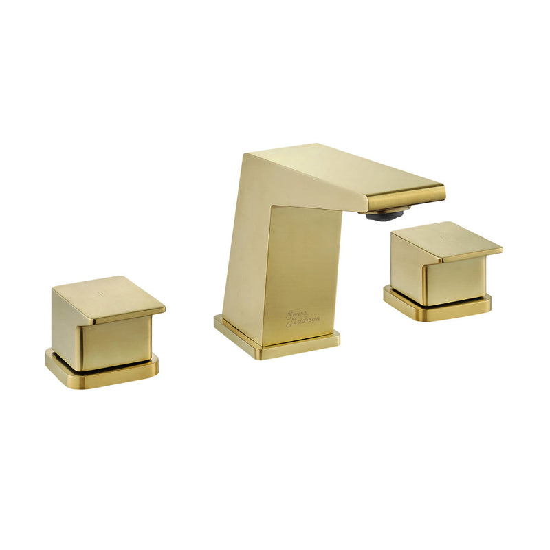 Carre 8 in. Widespread, 2-Handle, Bathroom Faucet in Brushed Gold