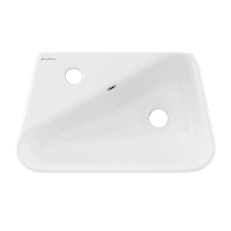 Plaisir 18 x 11 Ceramic Wall Hung Sink with Left Side Faucet Mount