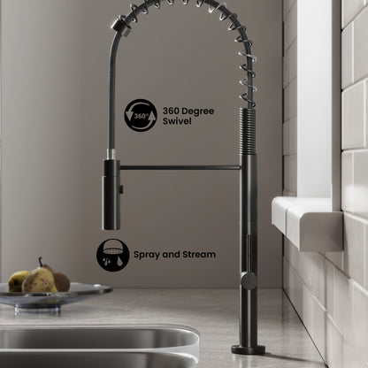 Chalet Single Handle, Pull-Down Kitchen Faucet in Matte Black