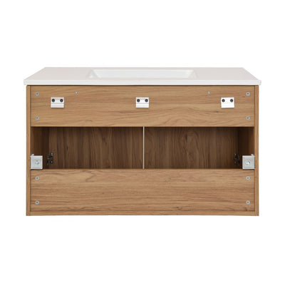 Classe 36" Wall-Mounted Bathroom Vanity in Oak