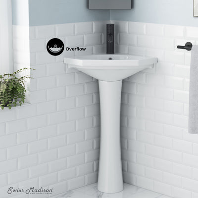 St.Tropez Corner Two-Piece Pedestal Sink