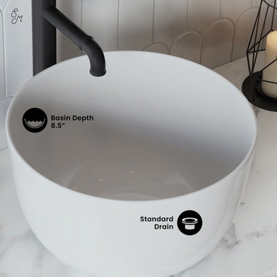 Calice 15'' Vessel Sink in White