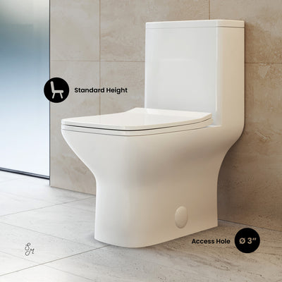 Carre One-Piece Square Toilet Dual-Flush 1.1/1.6 gpf, Touchless