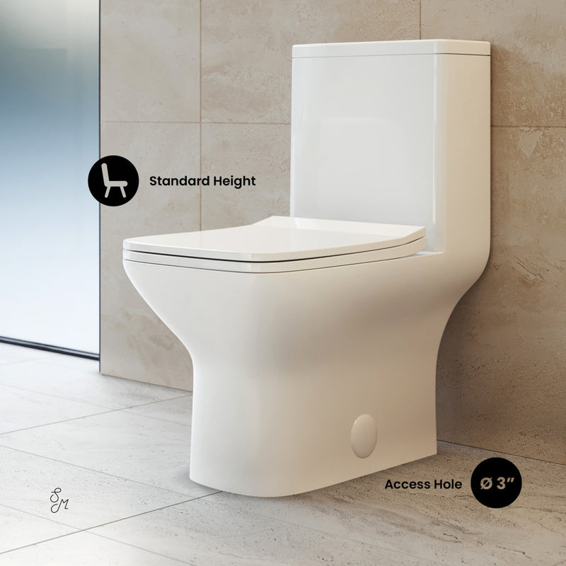 Carre One-Piece Square Toilet Dual-Flush 1.1/1.6 gpf, Touchless