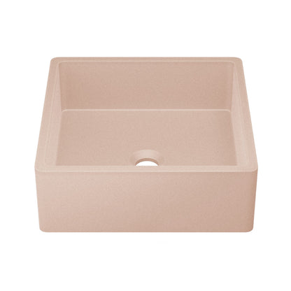 Lisse 15.5" Concrete Square Vessel Sink in Matte Blush