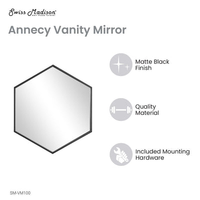 Annecy 19" Vanity Mirror in Phantom Black