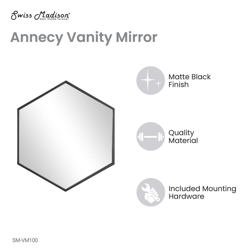 Annecy 19" Vanity Mirror in Phantom Black