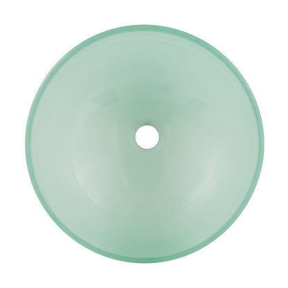 Cascade 16.5 Color Glass Vessel Sink with Faucet, Frost