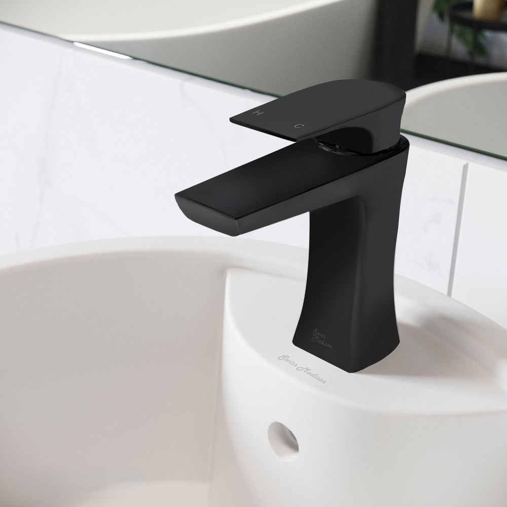 Monaco Single Hole, Single-Handle, Bathroom Faucet in Matte Black
