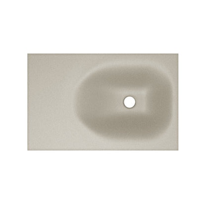 Lisse 24" Rectangle Concrete Wall-Mount Bathroom Sink in Taupe with Matte Black Frame