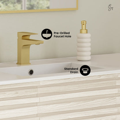 Cascade 48" Freestanding Bathroom Vanity in White Oak with Sink Top