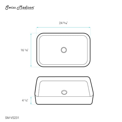 Concorde 24 Rectangle Ceramic Vessel Sink