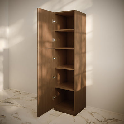 St. Tropez 15 x 15 x 60 Freestanding Linen Cabinet in Brown Oak