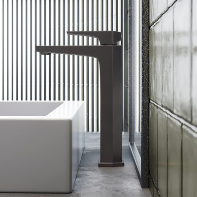 Voltaire Single Hole, Single-Handle, High Arc Bathroom Faucet in Gunmetal Gray