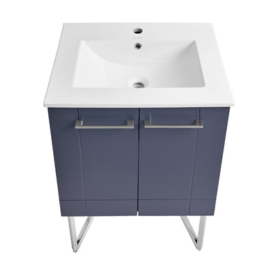 Annecy 24" Freestanding Bathroom Vanity in Purple with Sink Top