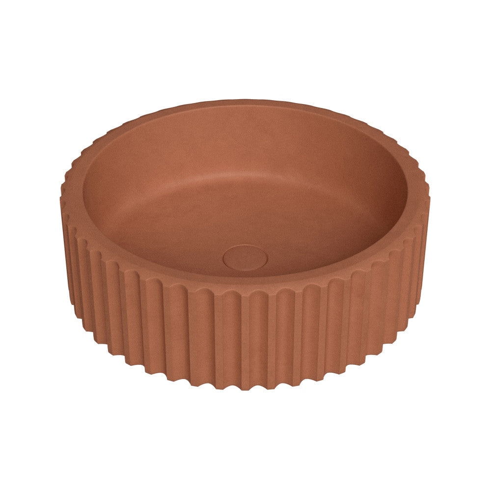 Lafayette 16" Round Concrete Vessel Sink in Terracotta