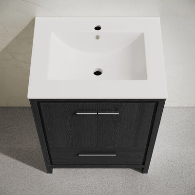 Virage 24" Freestanding Bathroom Vanity in Black Oak with Sink Top