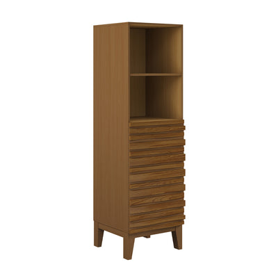 Cascade 17 x 17 x 60 Freestanding Linen Cabinet in Brown Oak