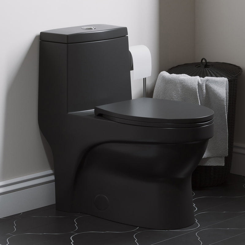 Virage One-Piece Elongated Toilet Vortex Dual-Flush 1.1/1.6 gpf, Matte Black