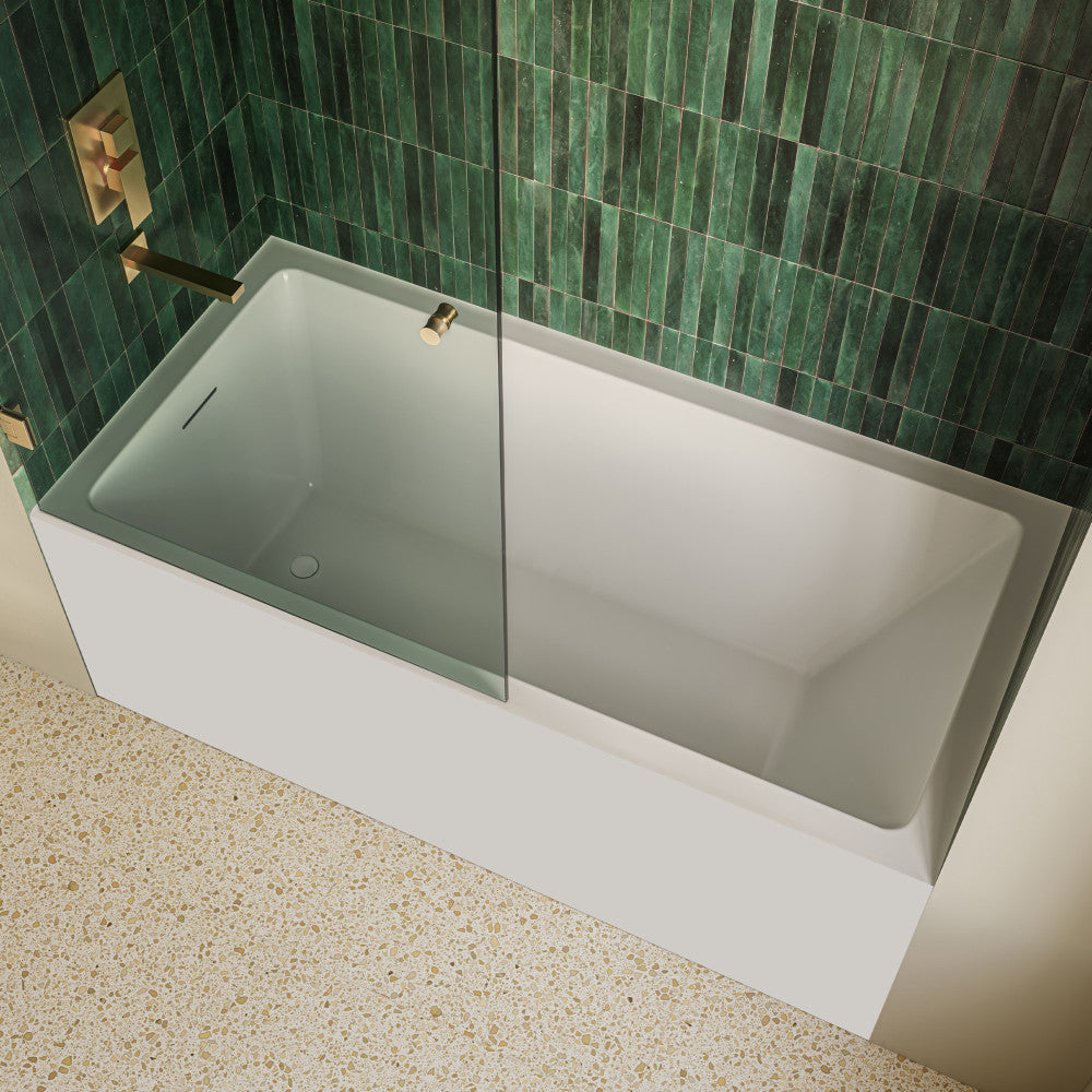 Voltaire 60 x 36 Skirted Left Drain Soaking Apron Bathtub in Glossy White with Integrated Overflow, Drain Included