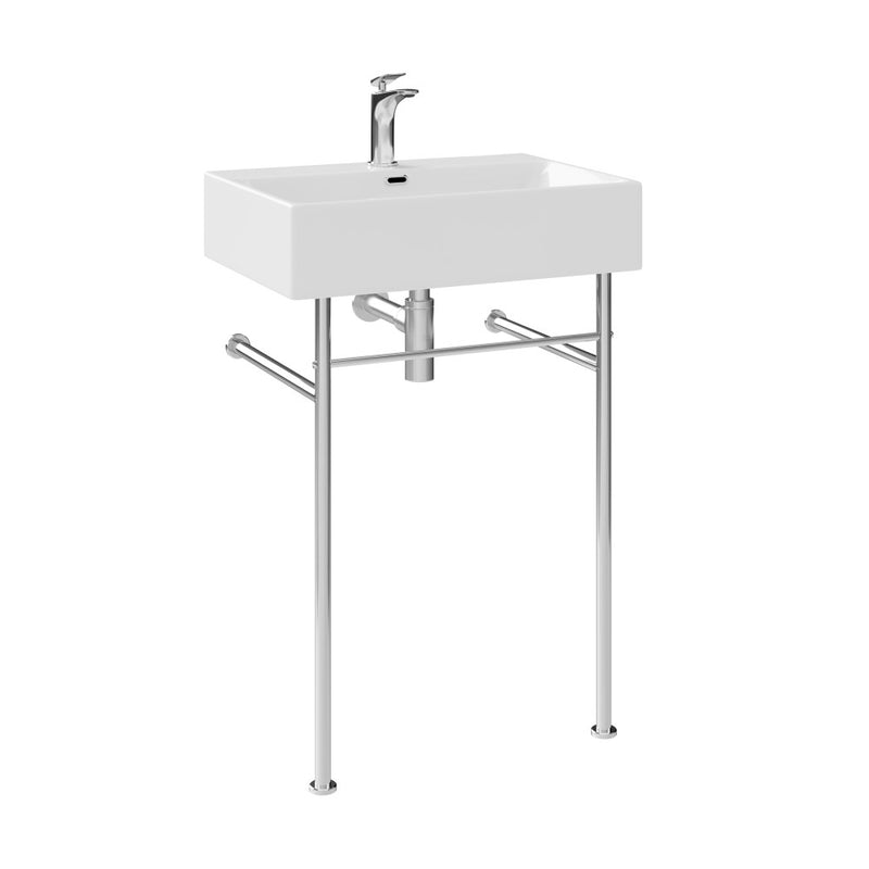 Claire 24" Rectangle Console Sink with Faucet, Drain, P-trap included, with Chrome Legs