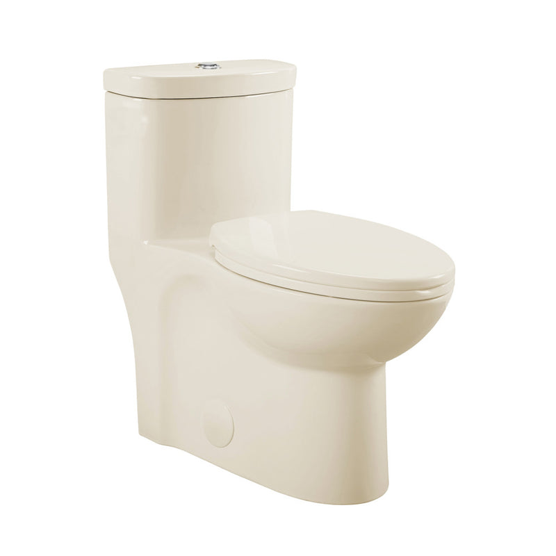 Sublime One-Piece Elongated Dual-Flush Toilet in Bisque 1.1/1.6 gpf